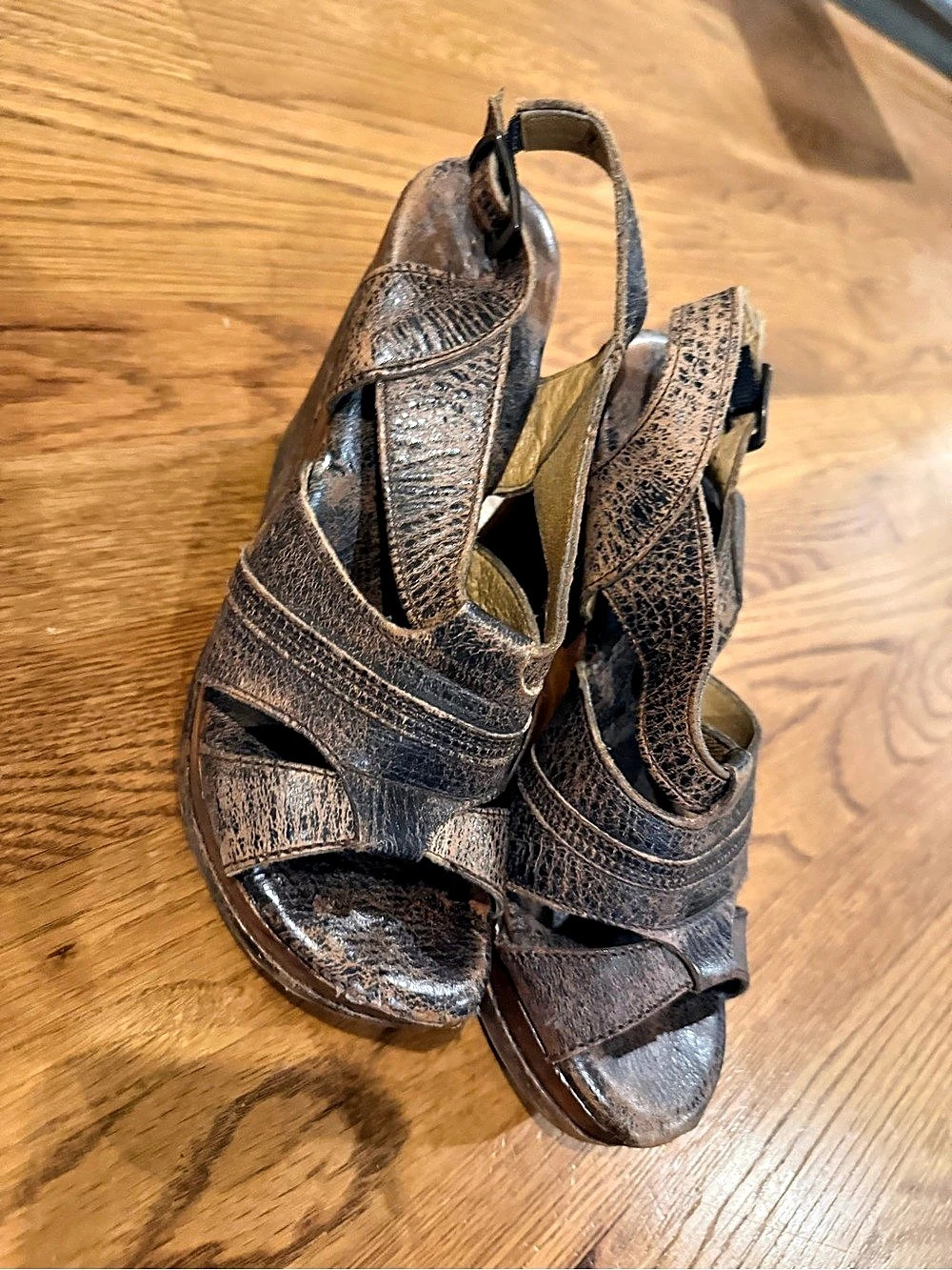 Bed Stu Women's Wedge Sandals Brown US 7